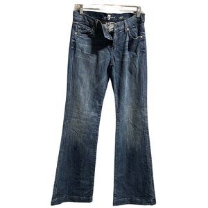 Women's 7 For All Mankind A Pocket Bootcut Jeans Dark Wash Low Rise - Size 27